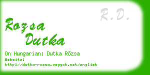 rozsa dutka business card