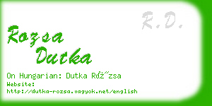 rozsa dutka business card
